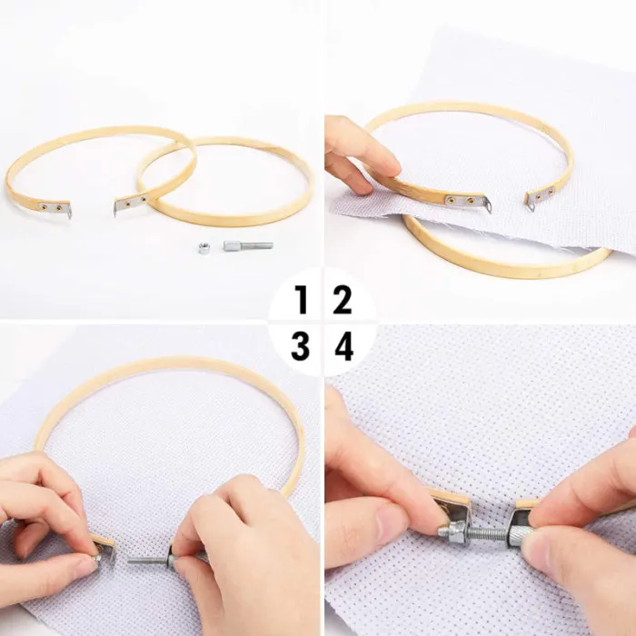 100 Skeins Threads Embroidery Beginners Kit for Cross Stich DIY Pattern Bamboo Embroidery Hoops MU8669