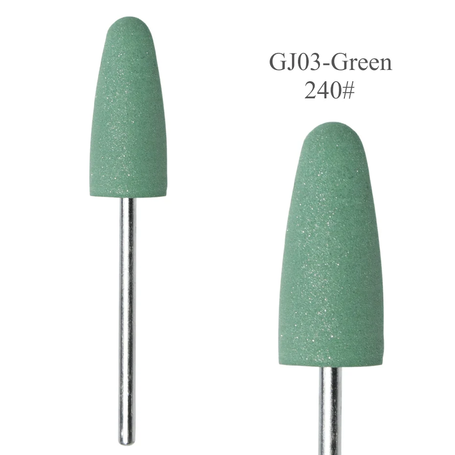 22 типа резиновых силиконовых ногтей дрель Фрезерный резак роторный заусенец электрические аксессуары Маникюр Полировка буферные напильники инструмент GJ01-03 - Цвет: GJ03 Green