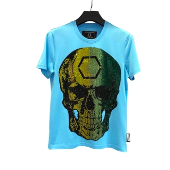 

bag PP Skull original logo 2020 summer color diamond cool fit short sleeve round neck white men's T-shirt luxury counter quality