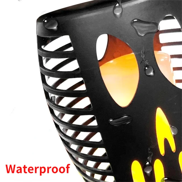 1/2/2004 -Pack Halloween Vízálló Napenergia -Tűz Villogó Láng Fáklya Könnyű Kültéri Dekoráció Világítás Kerti Gyeplámpa Lámpa - Image 2