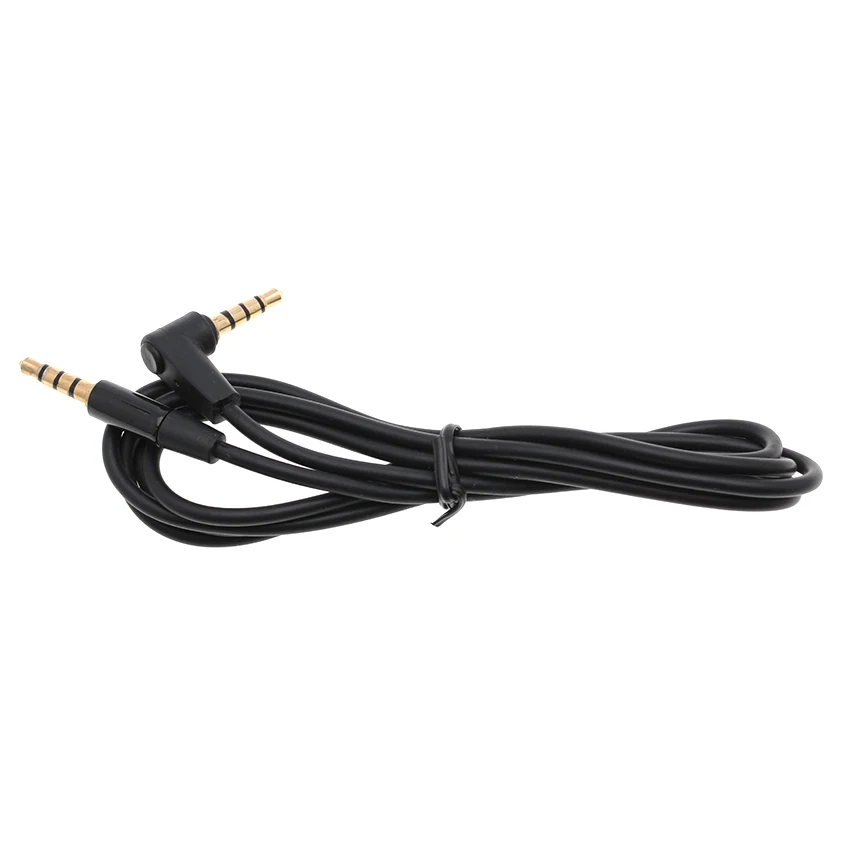 Wholesales 1M Elbow 3 5mm Jack Male to Male Detox Pro Headphone Replacement Audio Extension Cable AUX Cable Black Red 100pcs lot