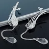 2022 New Silver Plated Angel Wing Stylist Crystal Earrings Drop Dangle Ear Stud For Women Long Cuff Earring Bohemia Jewelrys ► Photo 3/6