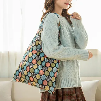 

Women Flower High capacity Foldable Shopping Bag Reusable Printing Nylon Eco Tote Grocery Bag hh88