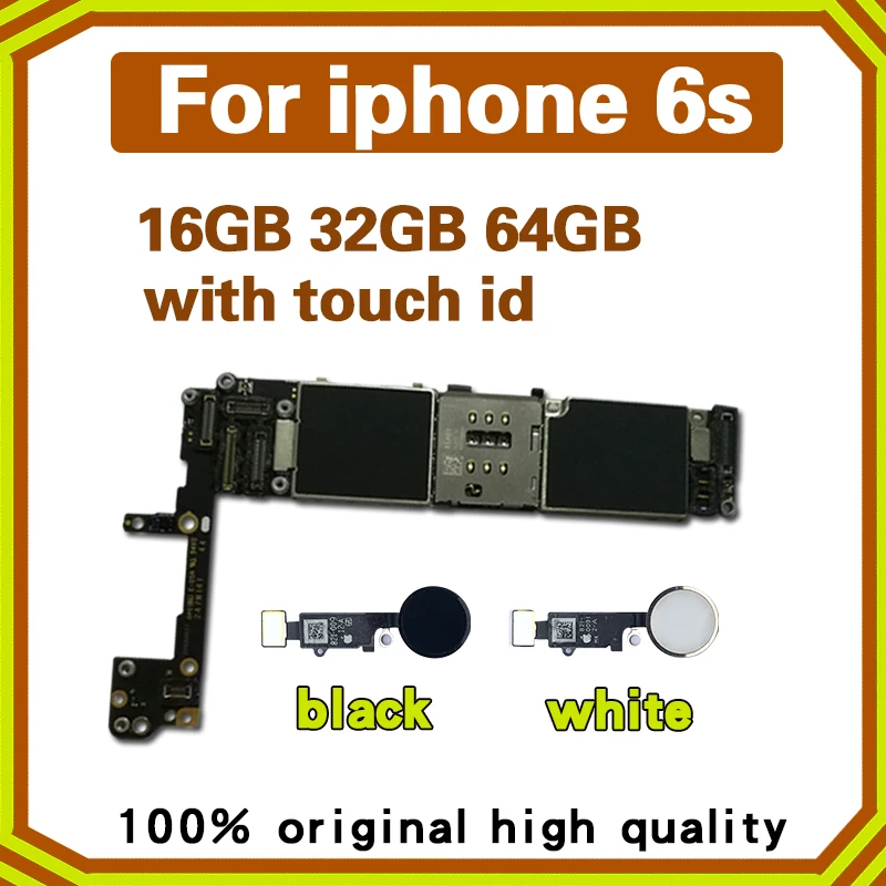 

100% Original 16gb /32gb / 64gb Motherboard for iphone 6s Unlocked Logic Boards for iphone 6s Without / with Fingerprint