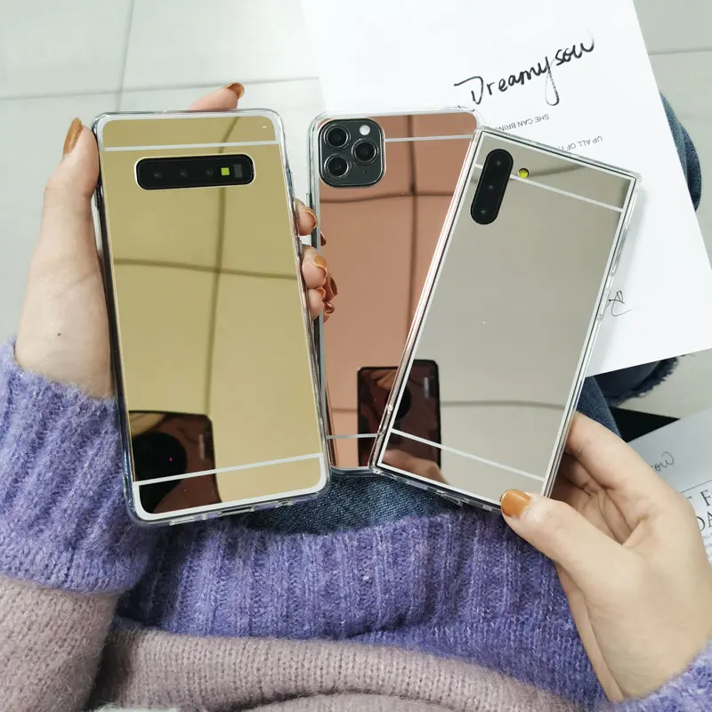 Зеркальный эффект Мягкий ТПУ чехол Обложка для samsung Galaxy A70 A40 A50 A50S A30 A20 A20E Note10 Pro S10 S9 S8 A6 A8 плюс A7 J4 J6