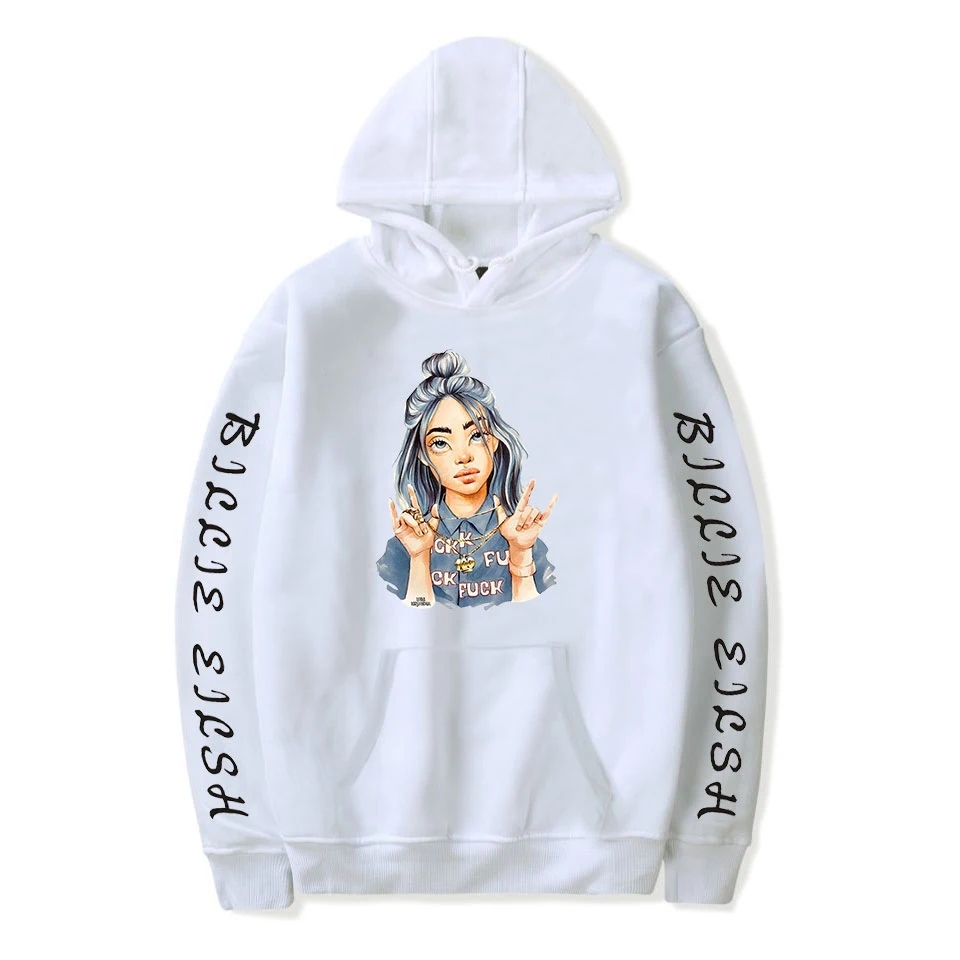 Billie Eilish/толстовки с капюшоном с логотипом; Мужская толстовка; пуловер больших размеров; сезон осень-зима; удобные теплые толстовки для мальчиков и девочек