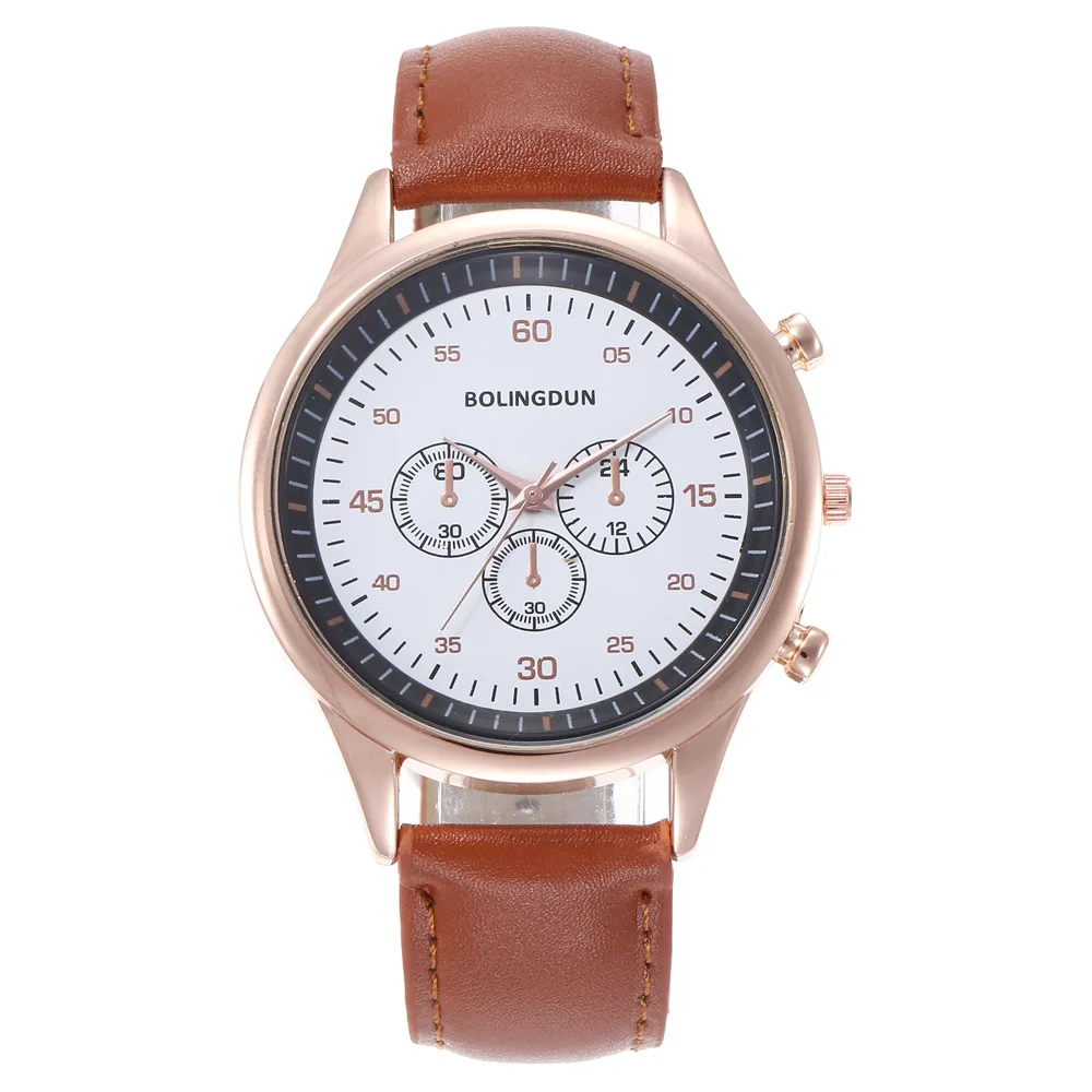 

Watches Men Leather Date Quartz Wrist Watch Male Female