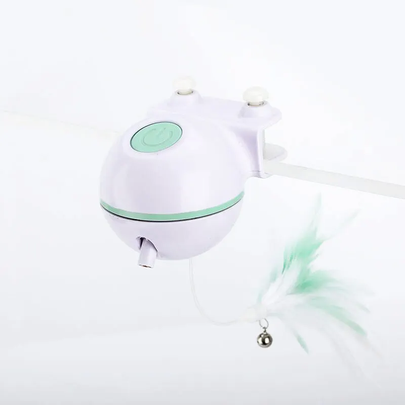 Green USB зарядка, игрушки для кошек, вращающиеся игрушки с вращающимся шариком, светодиодный фонарик, переносная кошка, котенок, интерактивный лазер для домашних животных, электрический продукт - Цвет: Green