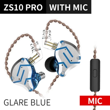 

KZ ZS10 Pro In Ear Monitor Earphones Hifi Headset 4BA+1DD HD Capactive Microphone