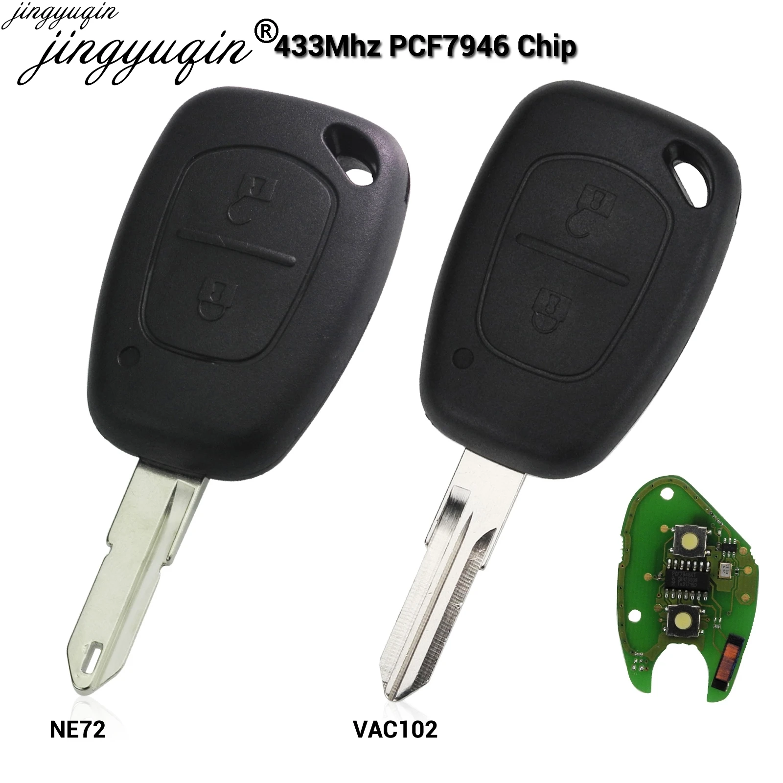 Jingyuqin 2 кнопки Автомобильный Дистанционный ключ подходит для Renault Trafic Master Vivaro Movano