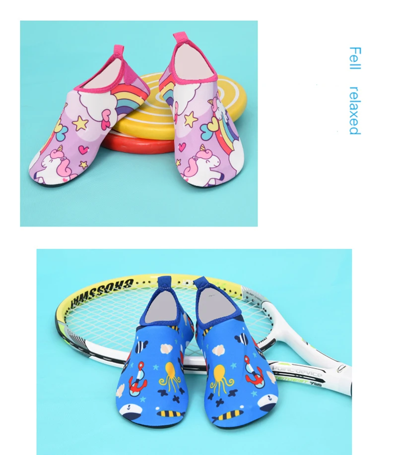 Kids Water Shoes Quick Drying Swim Pool Footwear Outdoor Barefoot Aqua Socks For Beach Home Floor Children Unicorn Slippers