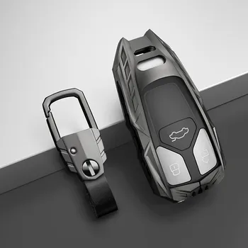 Custodia/cover per Chiave/telecomando in lega di zinco per Audi A6 A5 Q7 S4 S5 A4 B9 Q7 A4L 4m TT TTS RS 8S 2016 2017 2018 accessori - Custodia per chiave intelligente per auto in lega di zinco custodia per Audi A6 A5