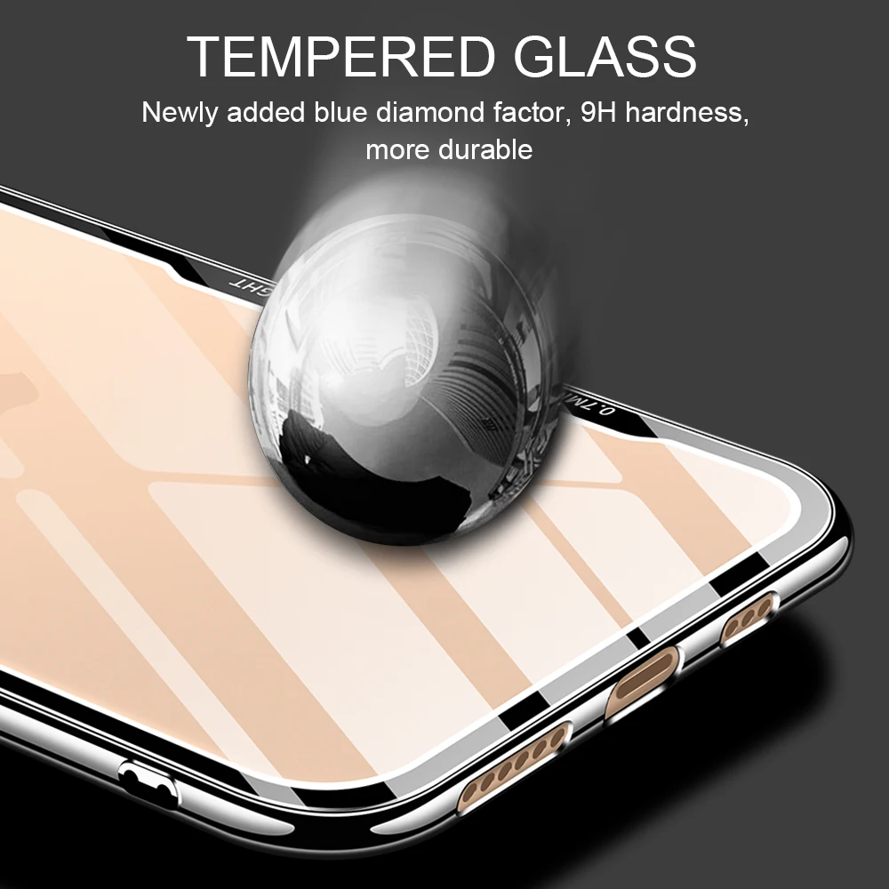 KISSCASE чехол из закаленного стекла для телефона для iPhone 11 Pro Max чехол XS MAX XR X 10 8 7 Plus чехол с гальваническим покрытием Capa Fundas Coque