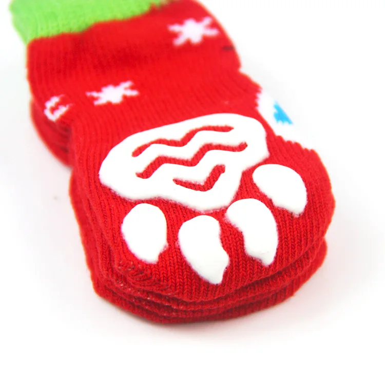 4 шт., рождественские носки для собак, маленькая собачья Обувь для собак, милые мягкие теплые вязаные носки, одежда для собак, кошек, Рождество XYR