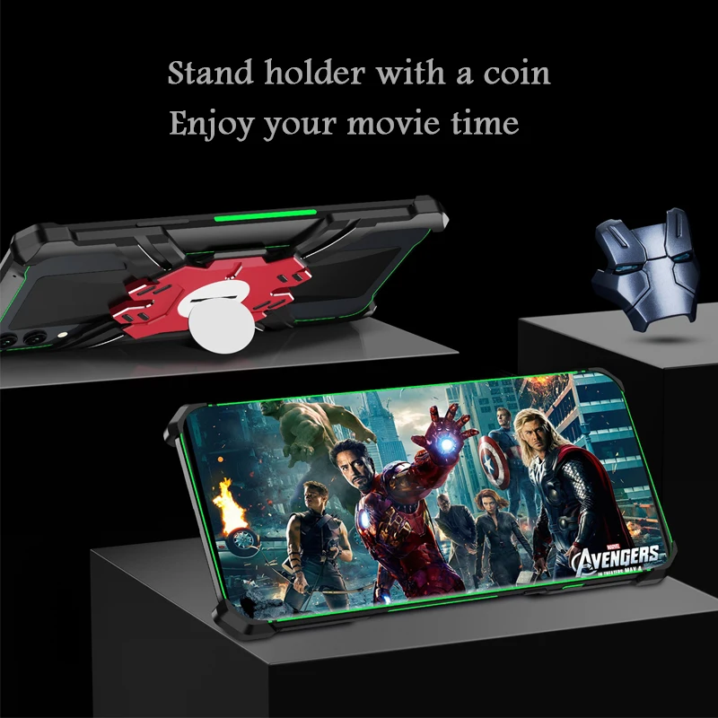 Герой Marvel элементы Алюминиевый металлический бампер чехол для Xiaomi Black Shark 2/Helo тонкий жесткий защитный бампер для телефона