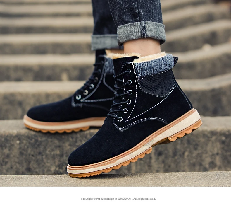 Мужские зимние ботинки; модные повседневные Ботинки Martin; botas hombre для мужчин; Новое поступление; удобные мягкие теплые зимние ботинки с Плюшевым Мехом; AODLEE