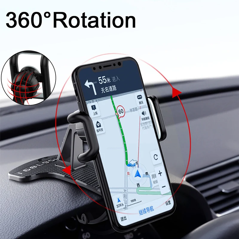 Phone Holder HUD Car Dashboard Phone stand 360° Rotation Adjustable GPS Car Clips holder for iphone 11 Mobile Phone car stand