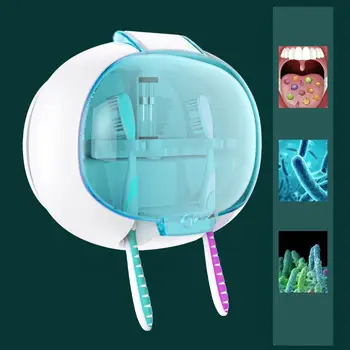 

Travel Portable Wall Mounted Couple Toothbrush Sterilizer UV Disinfection Box 2020