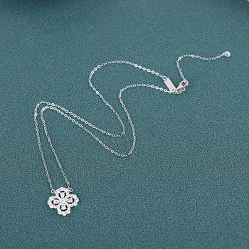 

Fashion S925 Silver Creative Flowers Necklace Zircon Crystal Pendant Necklace for Women Jewelry Accessories