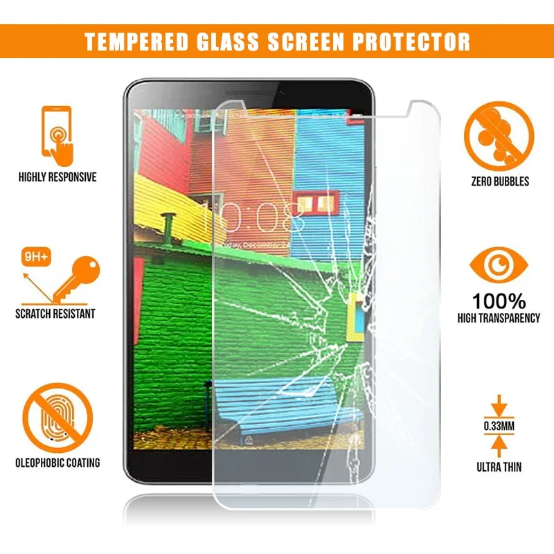 

Screen Protector for Lenovo Phab Tablet Tempered Glass 9H Premium Scratch Resistant Anti-fingerprint HD Clear Film Cover