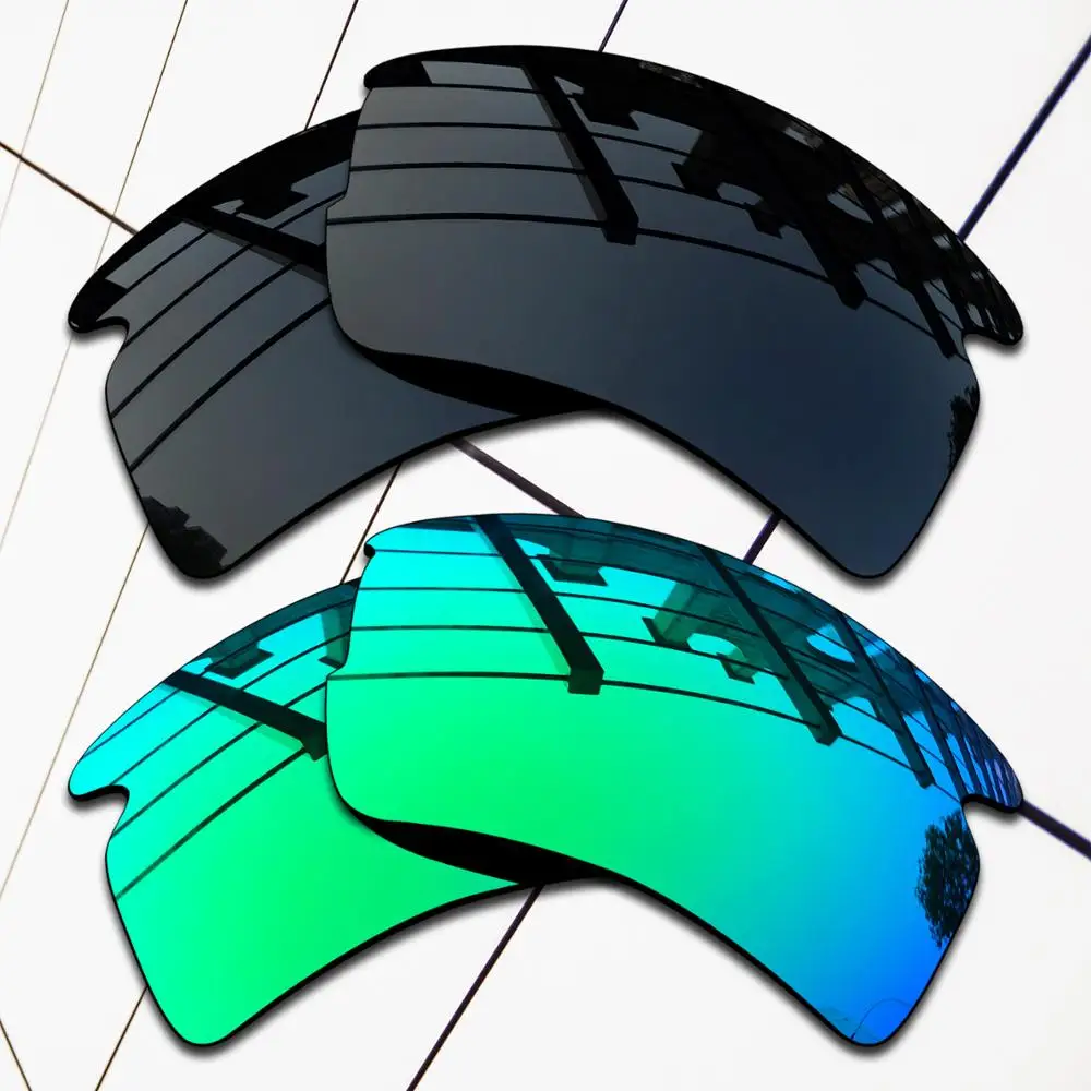 E.O.S 2 Pairs Black &amp Emerald Green Polarized Replacement Lenses for Oakley Flak 2.0 OO9295 Sunglasses | Аксессуары для