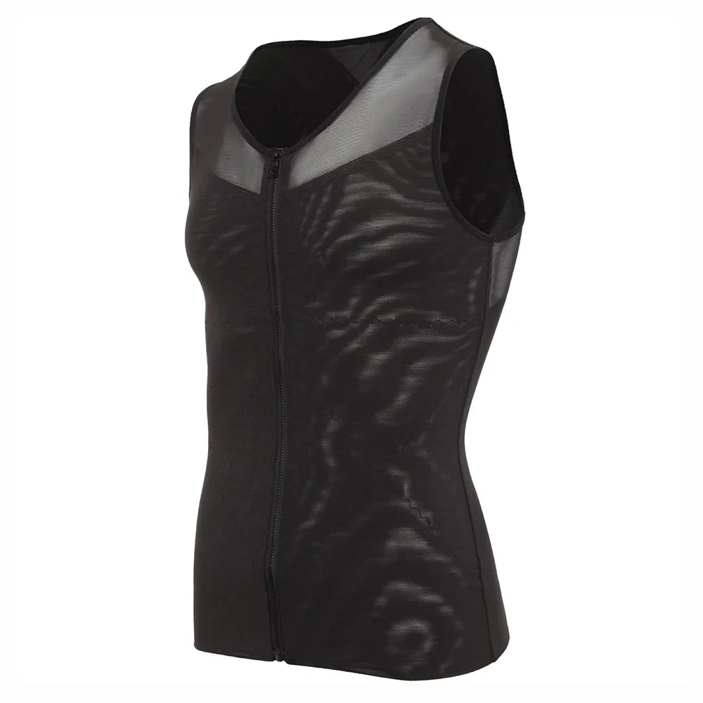 

Body Shaper Vest Mens Slimming Chest Zipper Top Shirt Abs Abdomen Slim Tank Top Undershirt Smooth Vest Shapewear Men's Corset Up