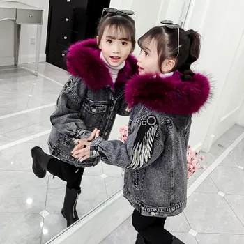 

New Russian Winter Girls Jackets 2019 Girls Coat Hooded Faux Fur Children Parkas Casual Thicken Warm Baby Kids Clothes Outerwear