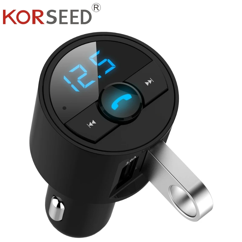 KORSEED 3.6A быстрое USB зарядное устройство Bluetooth автомобильный комплект fm передатчик