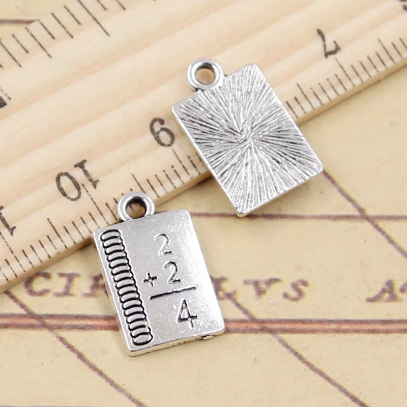 10pcs Charms Study Math Book 17x10mm Tibetan Silver Color Pendants Antique Jewelry Making DIY Handmade Craft | Украшения и