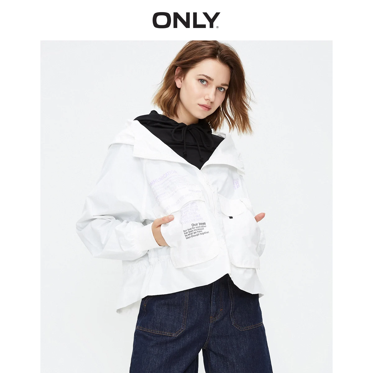 Ideal Women's Loose Fit Printed Short Jacket 119336526