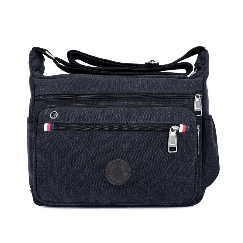Men Canvas Travel Shoulder Bag Casual Crossbody Bags Good Qualtiy Outdoor Handbag Travel School Retro Tote Zipper Messenger Bag