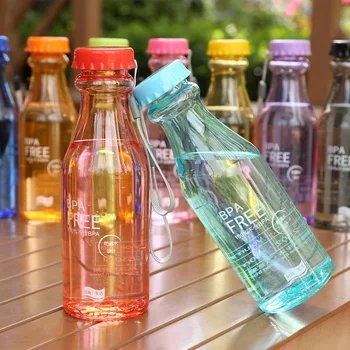 

Convenient seal leakproof plastic water glass frosted drop not broken soda bottle creative cute with the cup