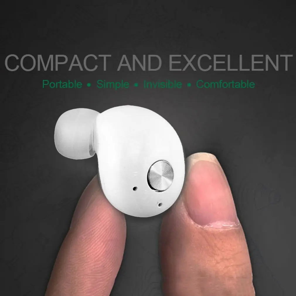Мини Bluetooth наушники спортивные беспроводные стерео музыкальные наушники-вкладыши с шумоподавлением с микрофоном с портативным зарядным устройством