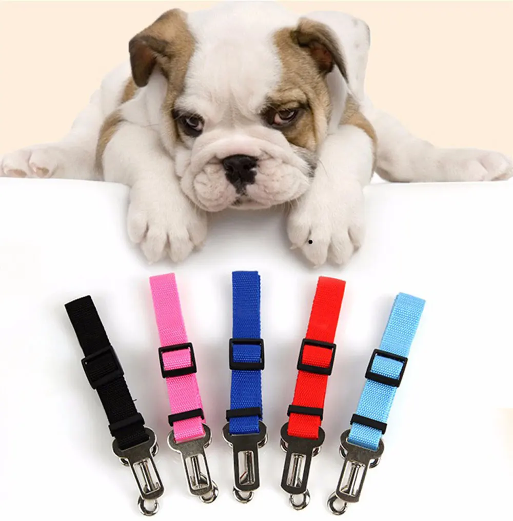 

1pc Nylon Pets Puppy Seat Lead Leash Dog Harness Vehicle Seatbelt Pet Supplies Travel Clip Adjustable Pet Dog Safety Seat Belt