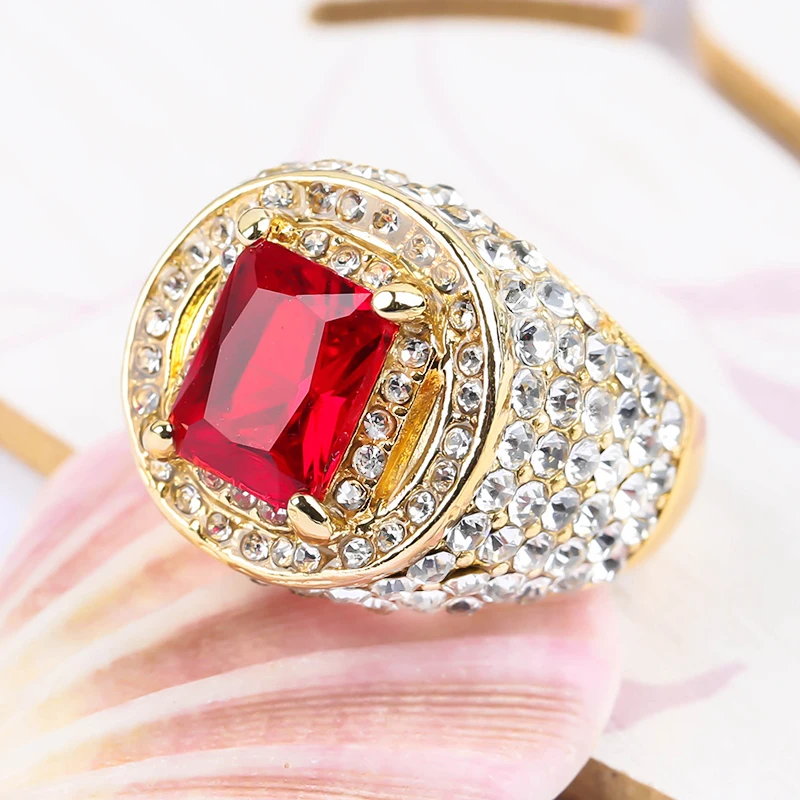 Большие красные стразы кольцо пышное морское микро шикарное фианит роскошная