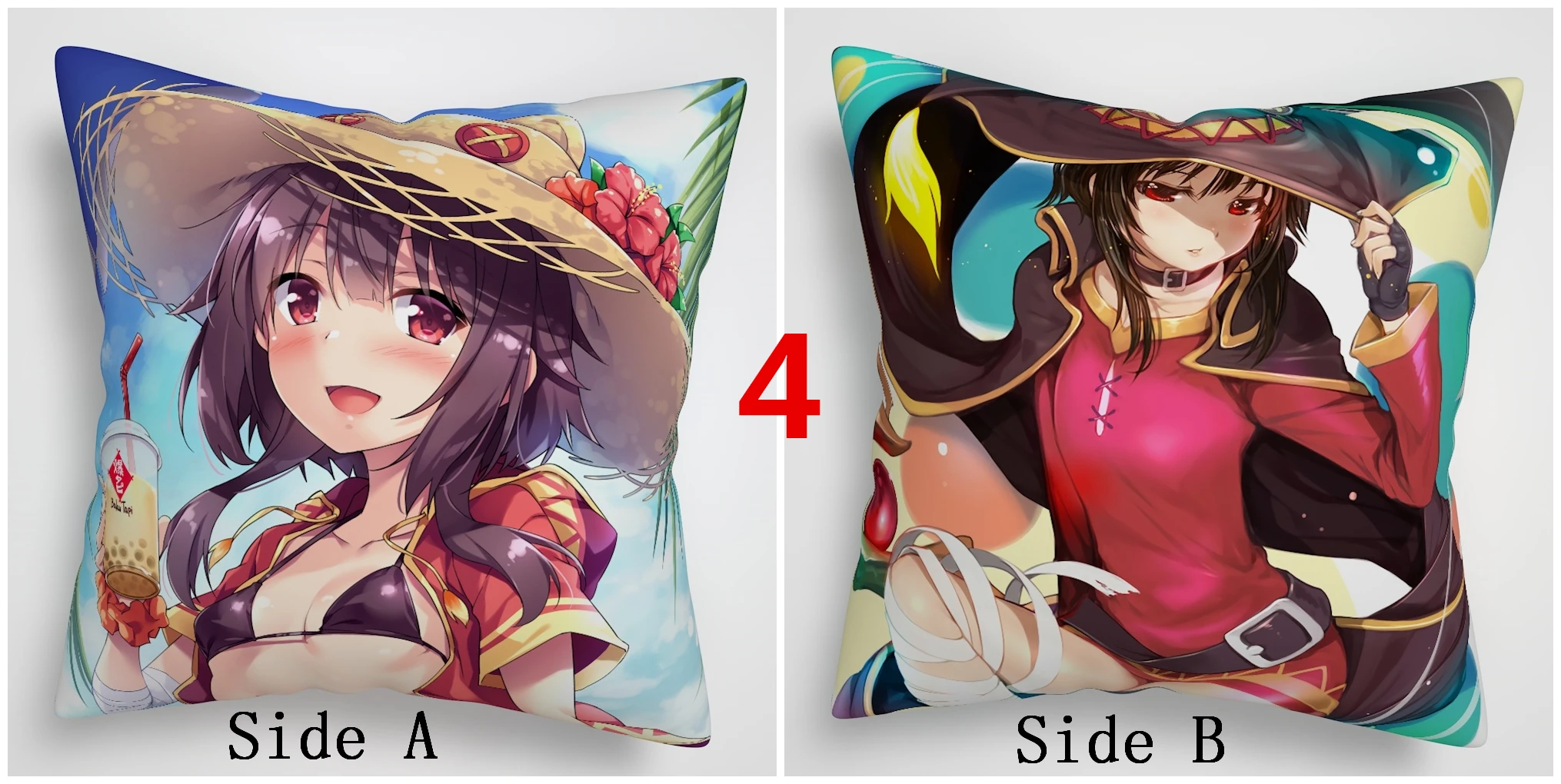 4 Suef аниме KonoSuba аниме Двусторонняя диванная подушка крышка - Цвет: 4