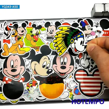 

50pcs Cute Anime Mickey Minnie Stickers Toys for Children Kids Stationery Mobile Phone Laptop Suitcase Pad Cartoon Decal Sticker