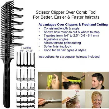 

HAIRCUTTING COMB TOOL, DIY HAIRCUT, Scissor Clipper Over Comb Guide