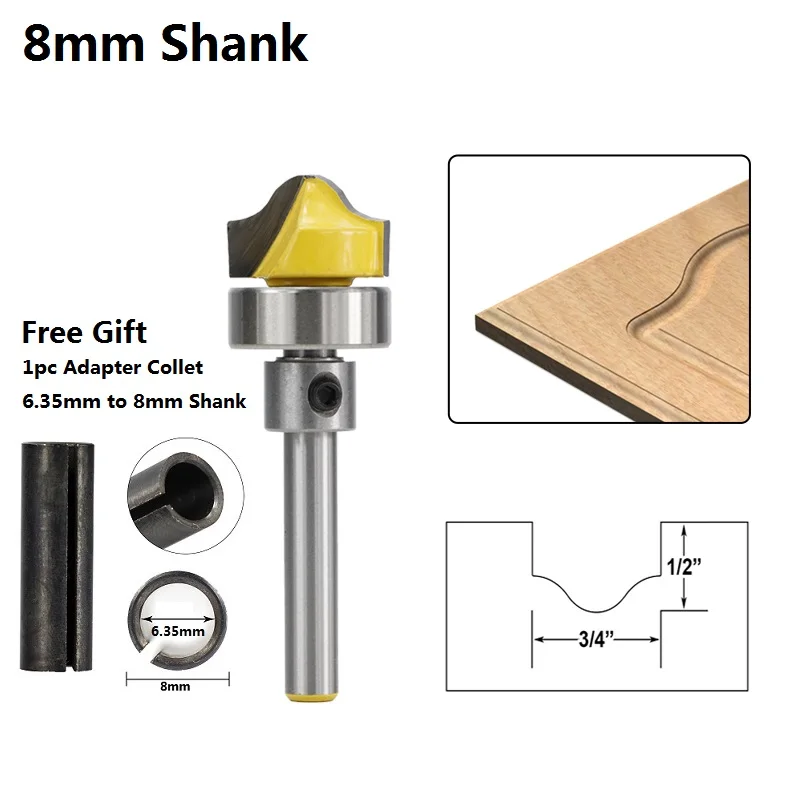 1 шт. 1/4 ''1/2'' 8 мм хвостовик 3/4 ''диаметр искусственная панель Ogee паз маршрутизатор бит двери фреза Карбид Концевая мельница Дерево Фрезерный бит