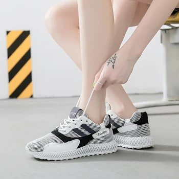 

Women Sneakers Flyknit Solf Lace-up Woman Shoes Spring Flats Shoes Zapatillas Mujer 2019 Women Casual Shoes Comfortable