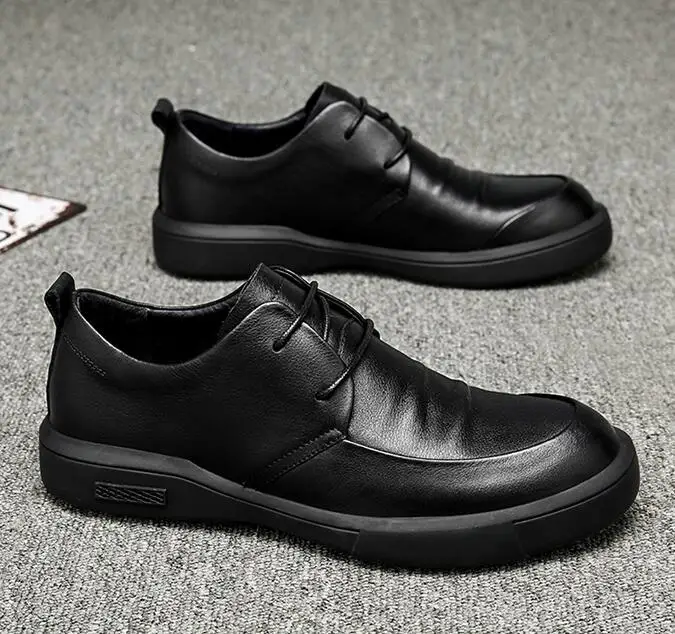 

2020 new fashion men lace up genuine leather business casual shoes trend man shoes cool loafers