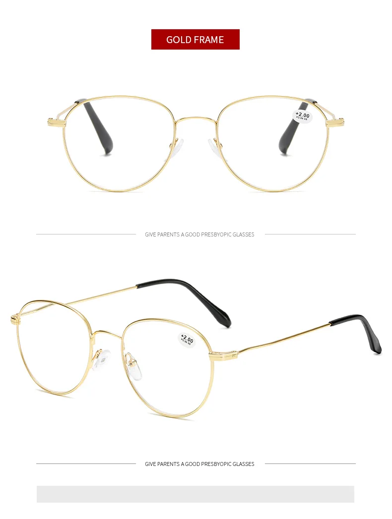 Длинные металлические круглые очки для чтения, женские и мужские прозрачные линзы, очки для дальнозоркости, оптические очки, очки для дальнозоркости, унисекс