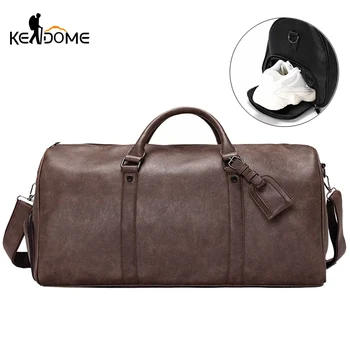 

PU Leather Men Gym Bag Fitness Handbag for Women Travel Shoes Bags Shoulder Crossbody Luggage Tote Sac De Sporttas Sports XA269D