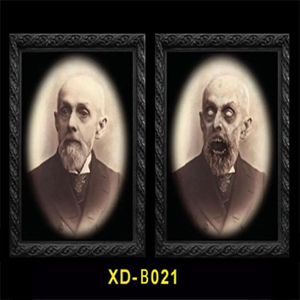 Хэллоуин ужас фоторамка линзовидный 3D сменный лицо страшный портрет привидение