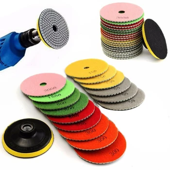 

Finishing Diamond Polishing Pad Tool Parts 16pcs Kit 100mm Granite Marble