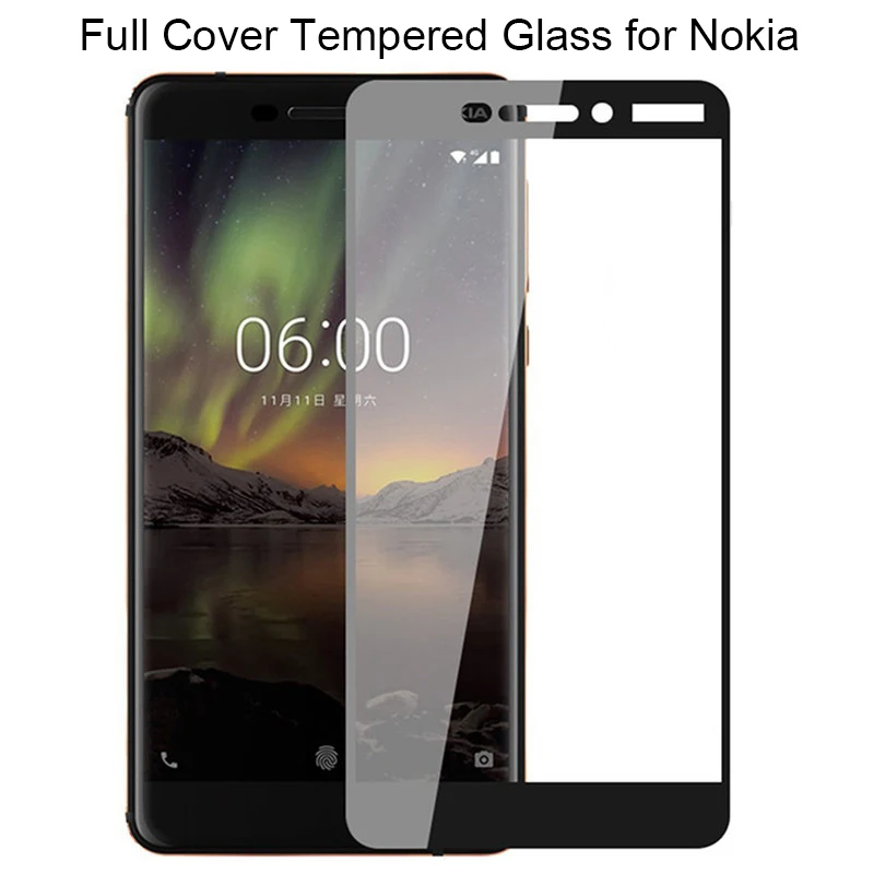 Полное покрытие экрана протектор для Nokia 1 2 3 5 6 закаленное стекло для Nokia 2,1 3,1 5,1 6,1 Защитное стекло для Nokia 7 Plus