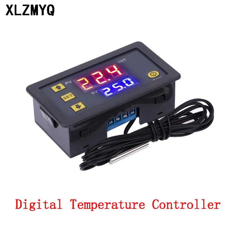 W3230 12V 24V AC110-220V Probe line 20A Digital Temperature Control LED Display Thermostat With Heat/Cooling Instrument |