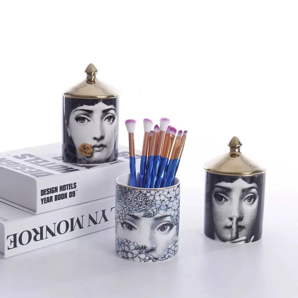 Подсвечники Fornasetti Lina, керамический контейнер для хранения лица, украшение для дома, ювелирный контейнер для хранения, подсвечник