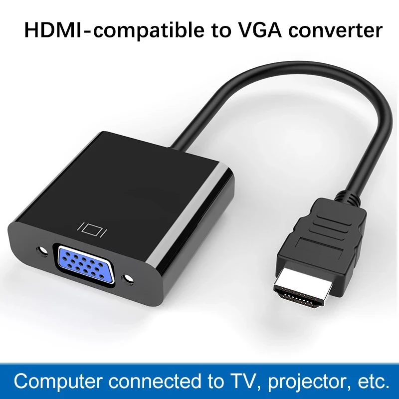 HDMI-compatible to VGA Adapter Cable Digital to Analog 1080P Video HDMI-compatible VGA Converter for HDTV PC Laptop Projector
