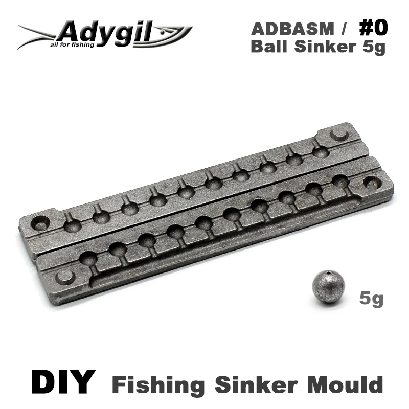 Adygil DIY рыболовный шар грузило плесень ADBASM/#0 шариковый ГРУЗИЛО 5 г 10 полостей